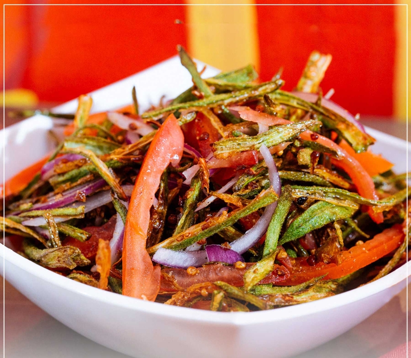 Crispy Okra Salad (V, GF).