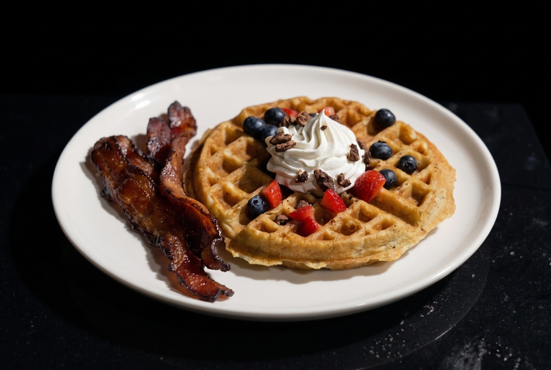 Kid Waffle w/ Bacon.