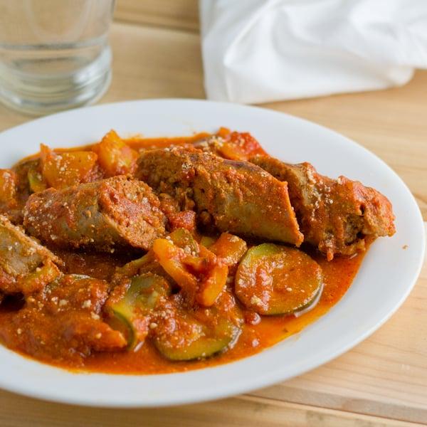 Sausage with Sauce.