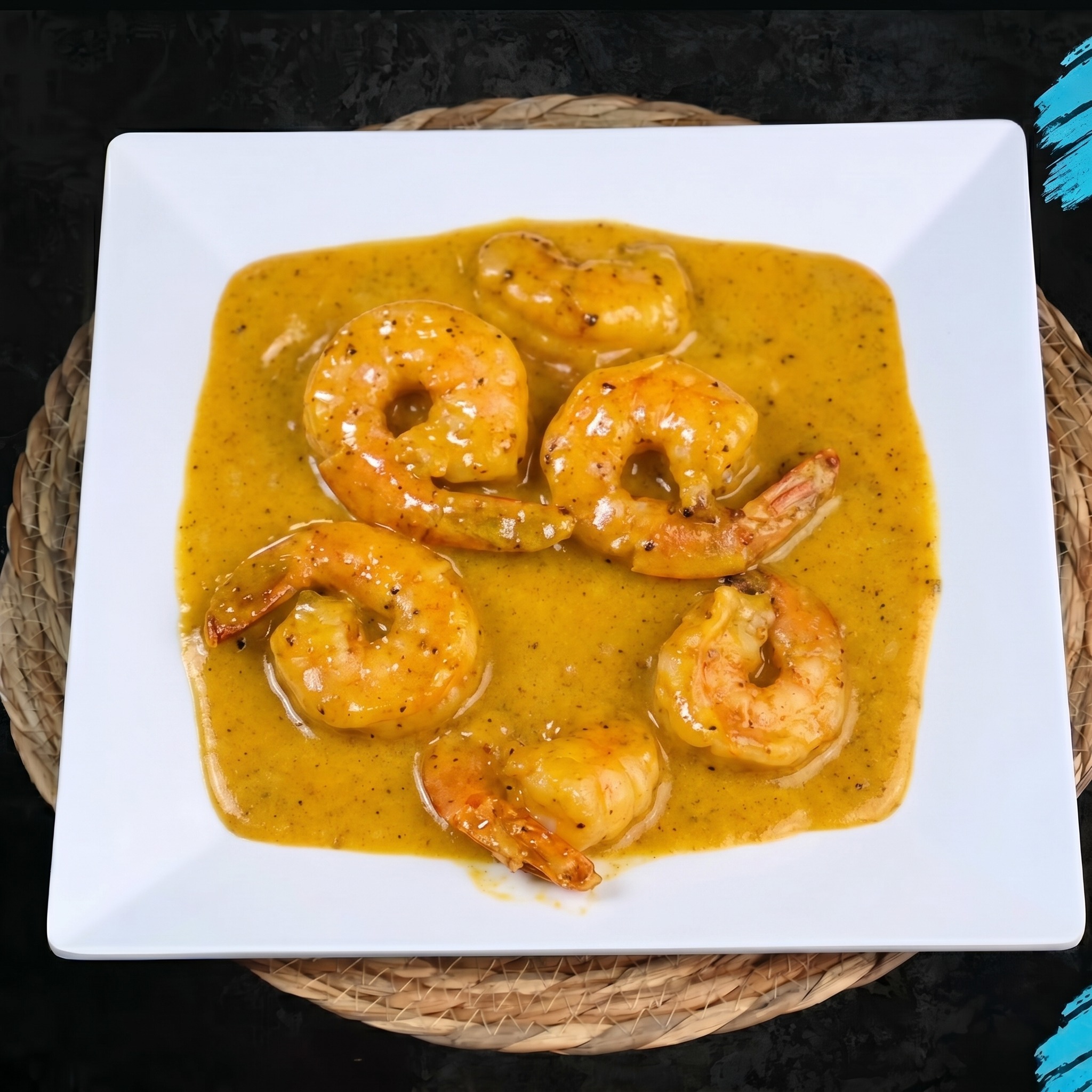 Camarones En Salsa de Queso.
