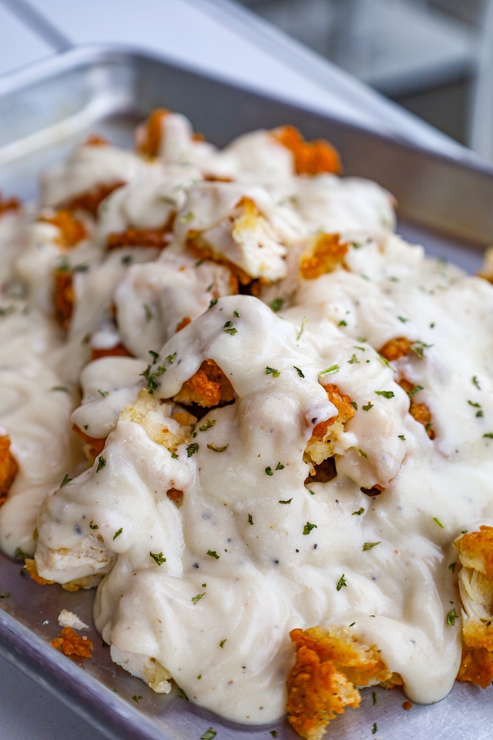 Fried Chicken Biscuits and Gravy.