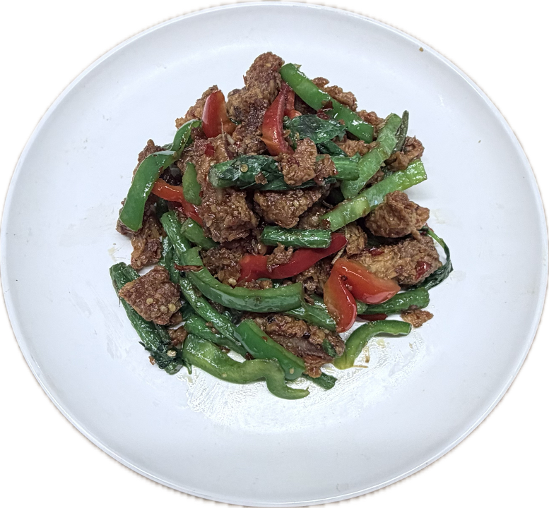 Kaprow Moo Krob (Crispy Pork Belly).