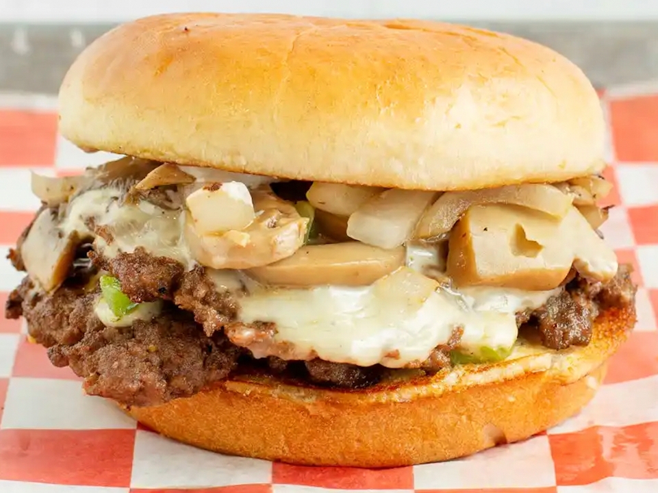 Mushroom Swiss Supreme Burger.