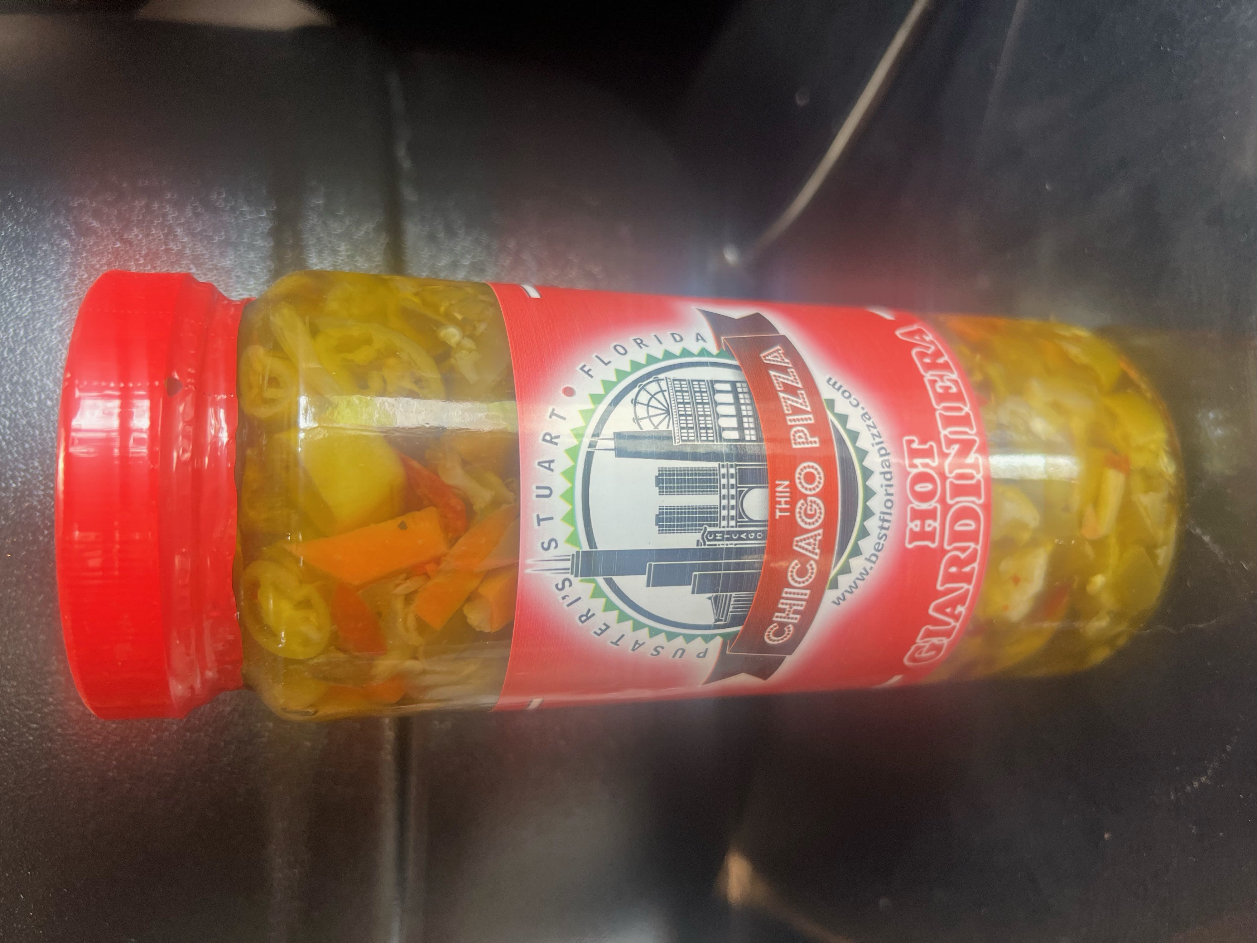 Bottle of Hot Giardiniera.