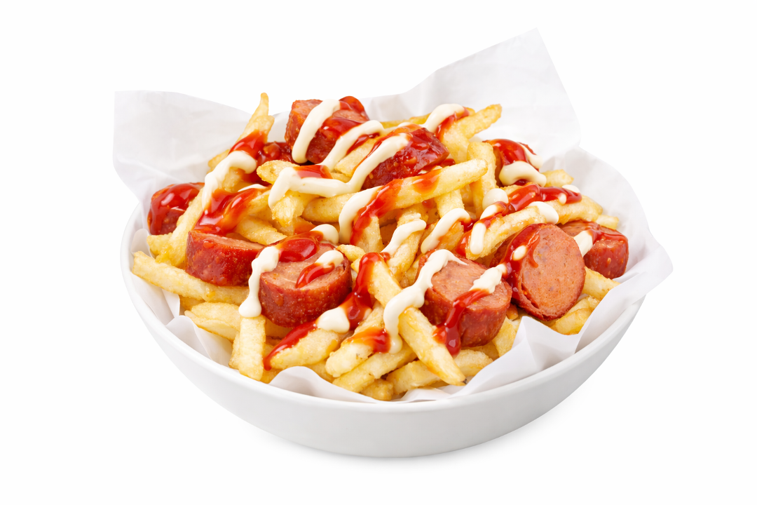 Salchipapas.
