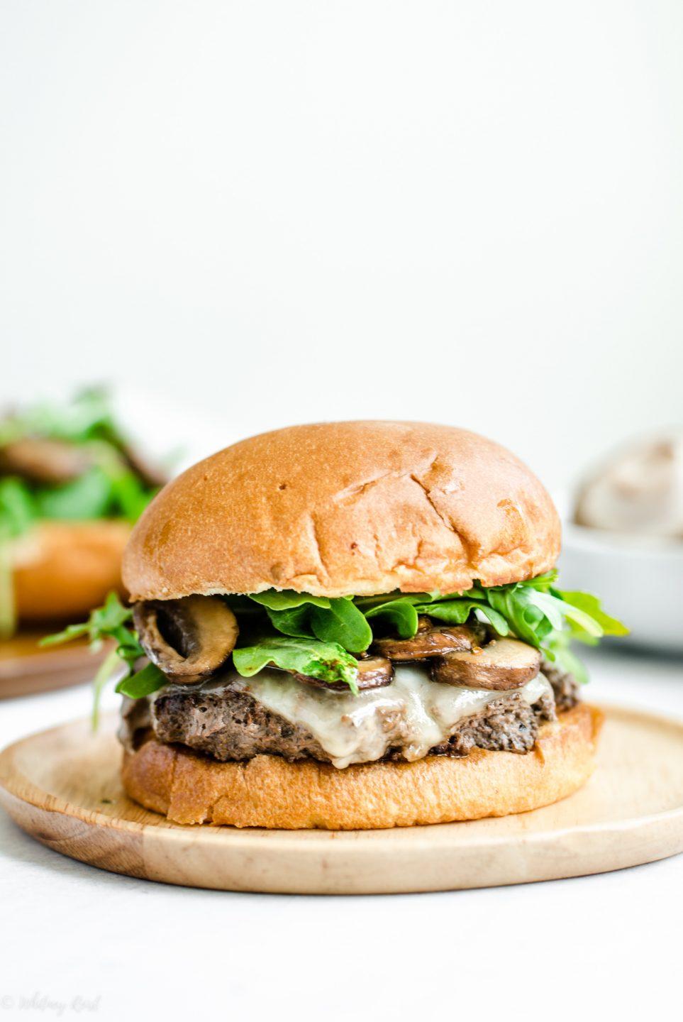 Mushroom Swiss Burger.