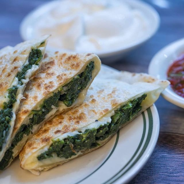 Spinach Quesadilla.