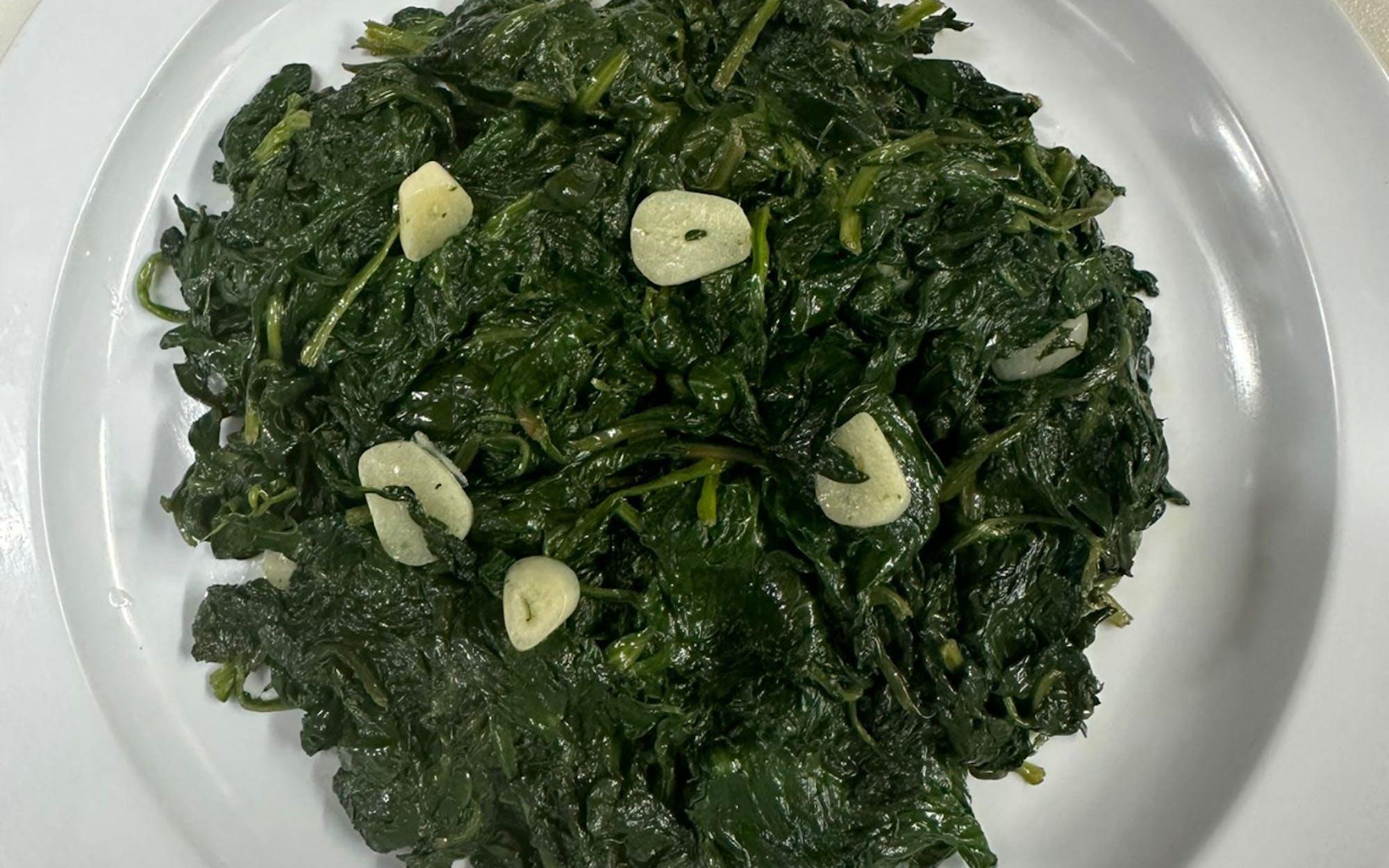 Sauteed Spinach.
