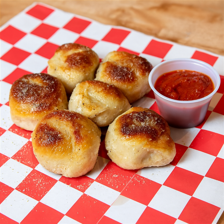 (6) Garlic Knots.