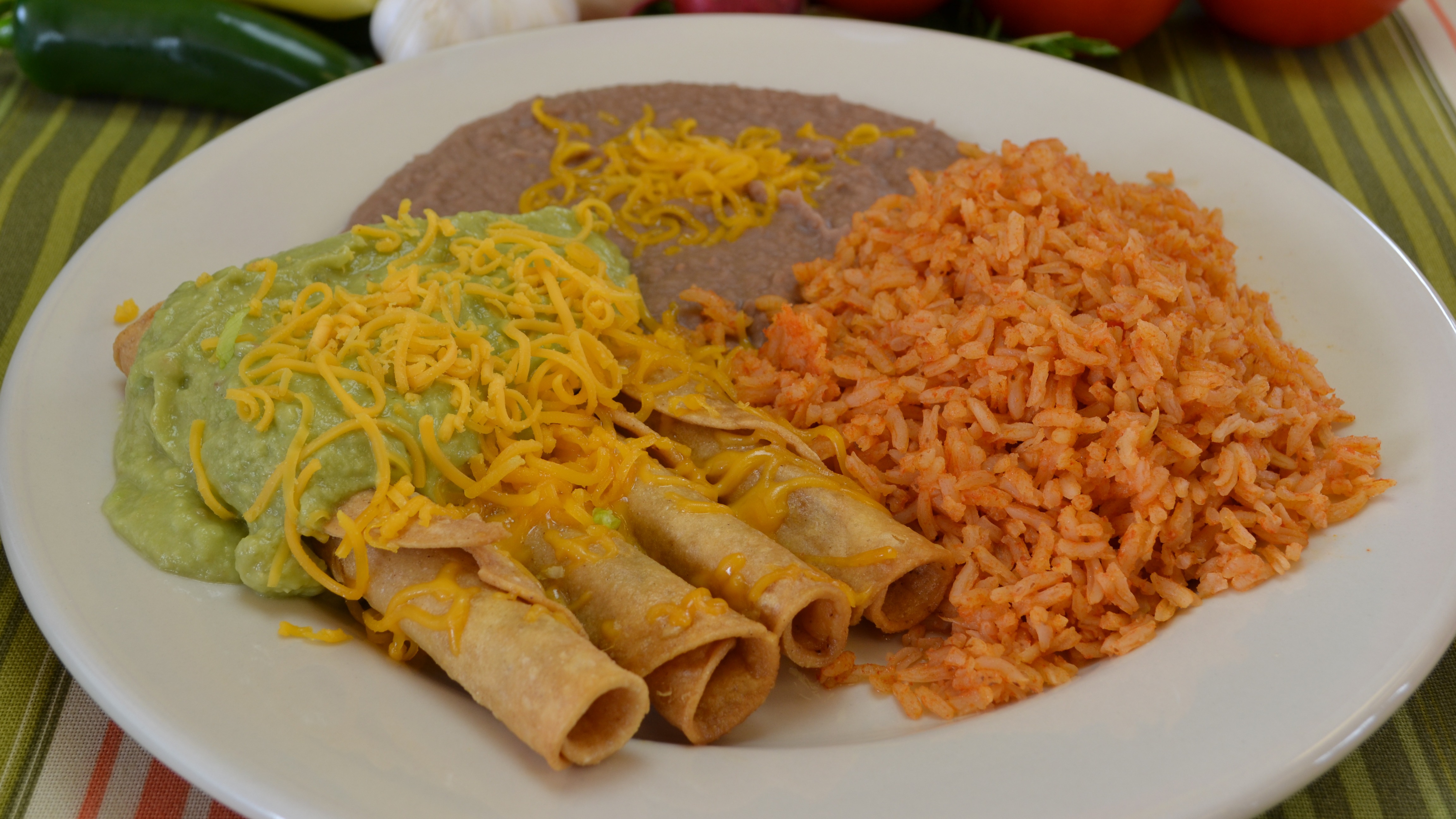 #6 Four Rolled Tacos Combo.