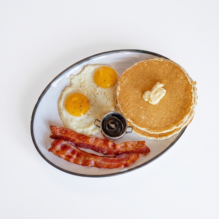#2 Two Pancakes & Two Eggs Breakfast Meal.