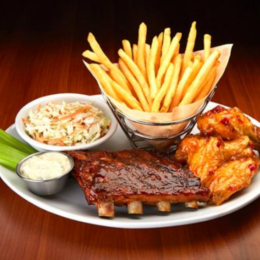 6 Wings / 1/2 Rack Ribs.