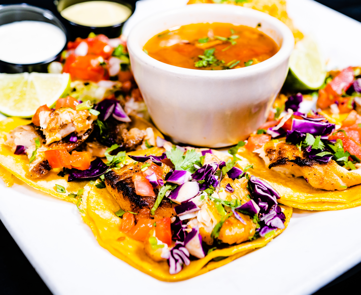 Lunch Seafood Street Tacos.