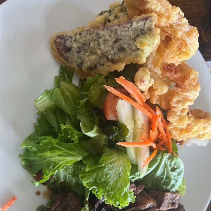 Shrimp & Vegetable Tempura Plate.