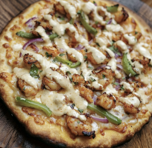 NOLA Crawfish Flat Bread.