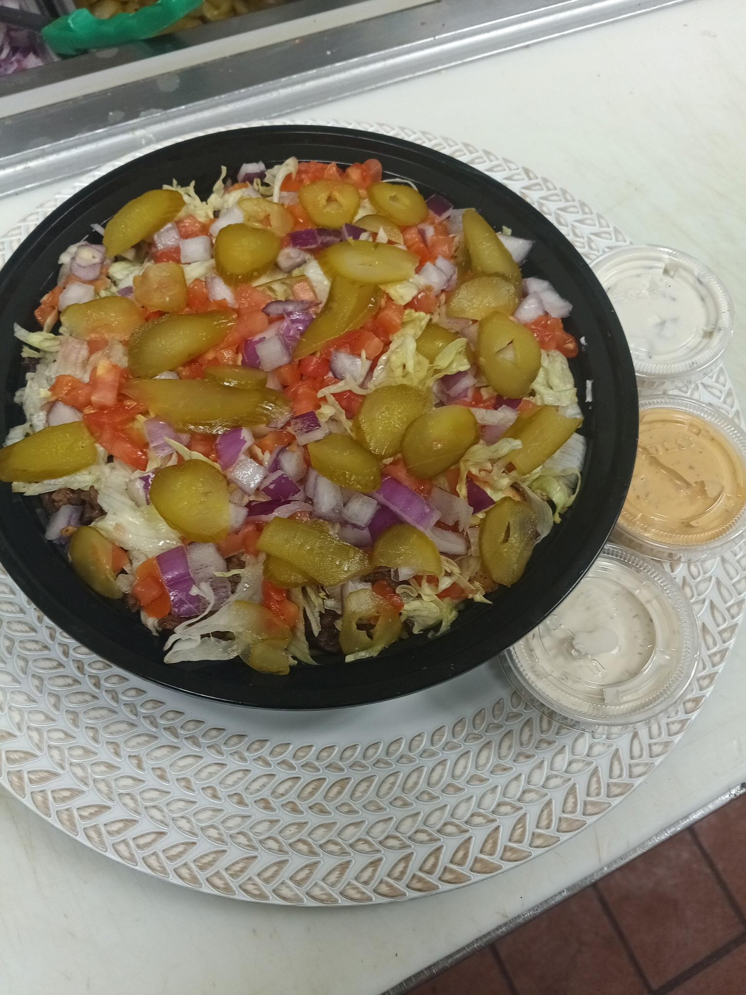 Chicken & Steak Shawarma Bowl.