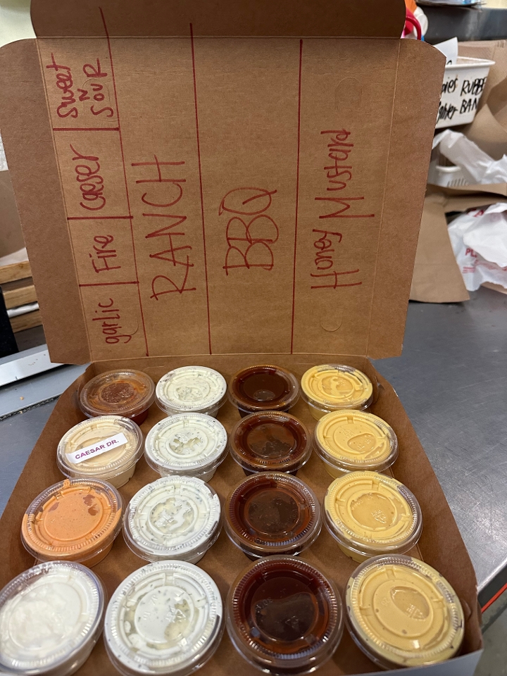 Sauce flight (16 small dips) (Copy).