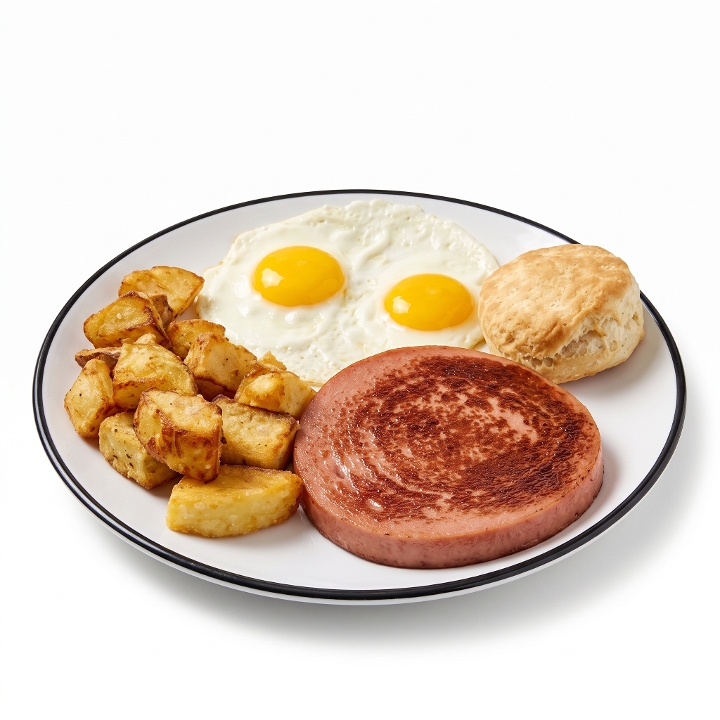 #6 Fried Bologna Breakfast Meal.