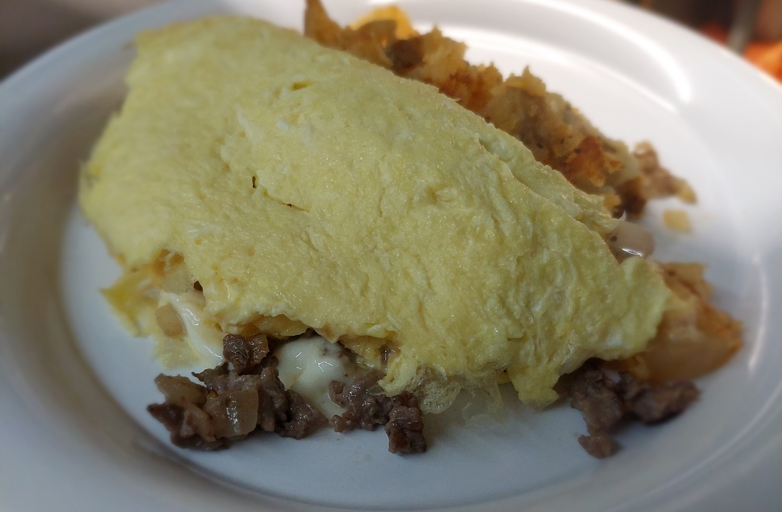 Cheesesteak Omelette.