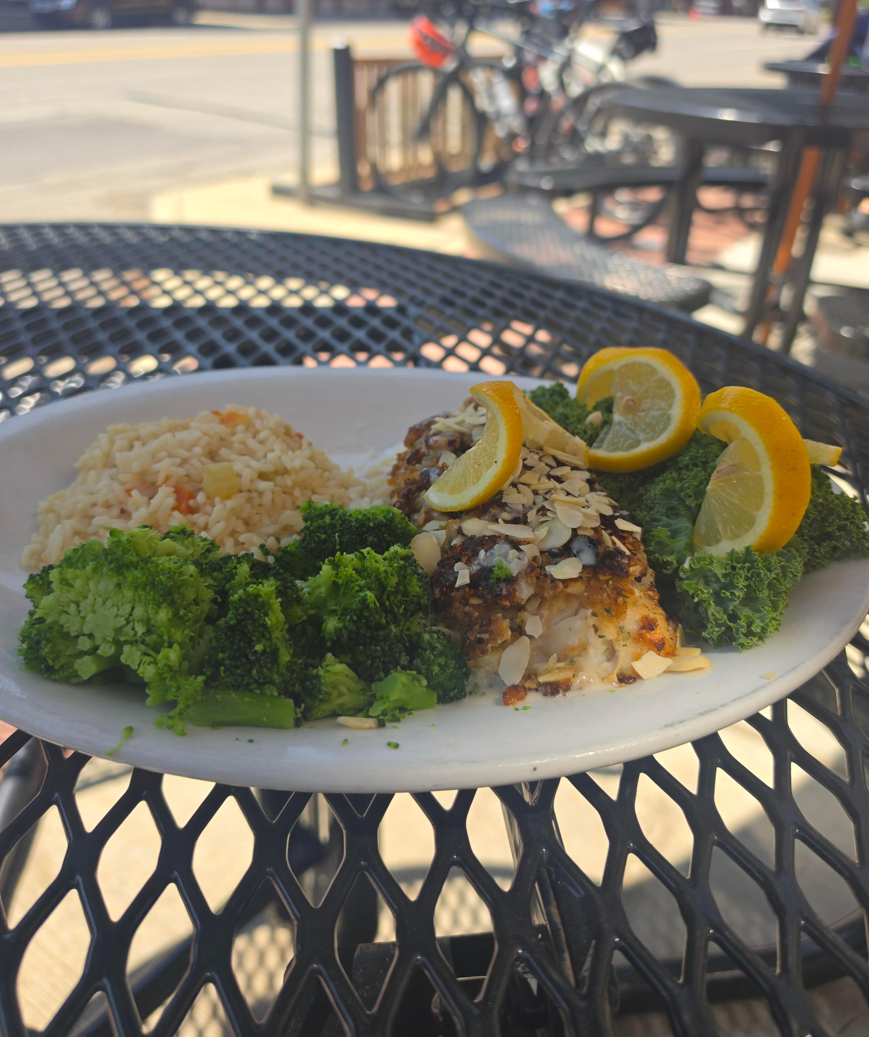 Brewhouse Almond-Crusted Cod.