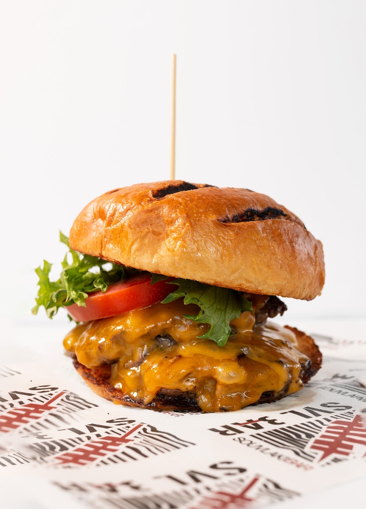Stuffed Bifteki Burger.