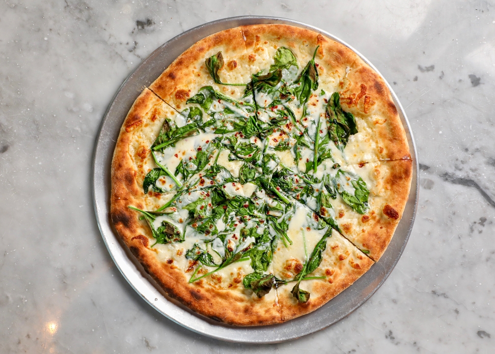 Spinach Pizze.
