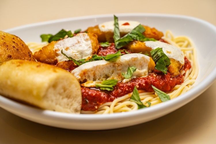 Chicken Parmesan w/ Spaghetti.