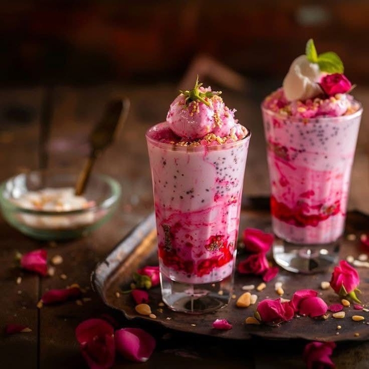 Rose Ice Cream Falooda.