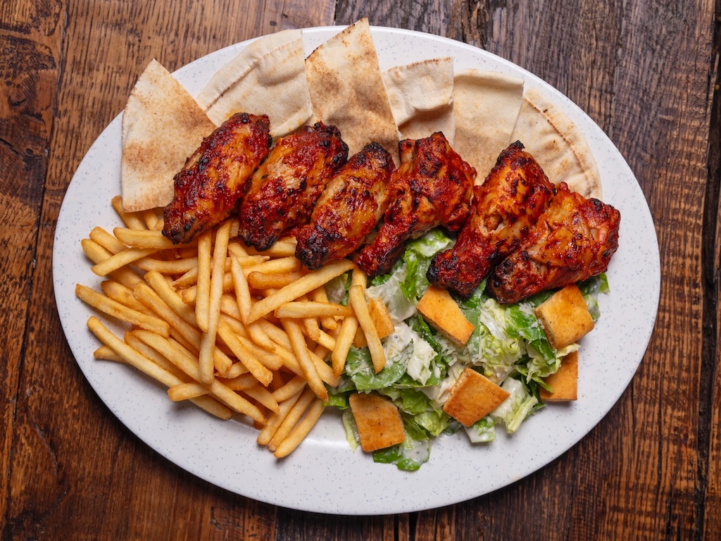#4) Chicken Wings Kebab Plate.