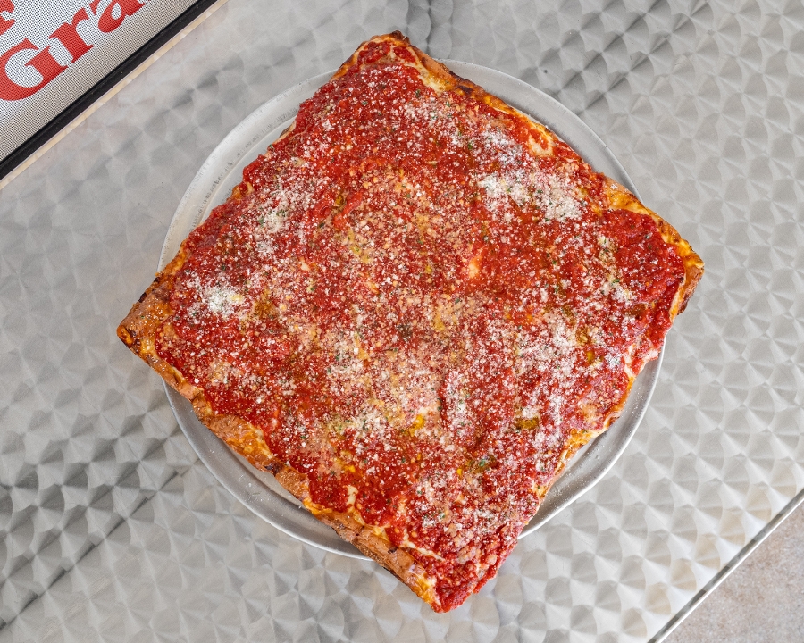 Upside Down Sicilian Pizza.