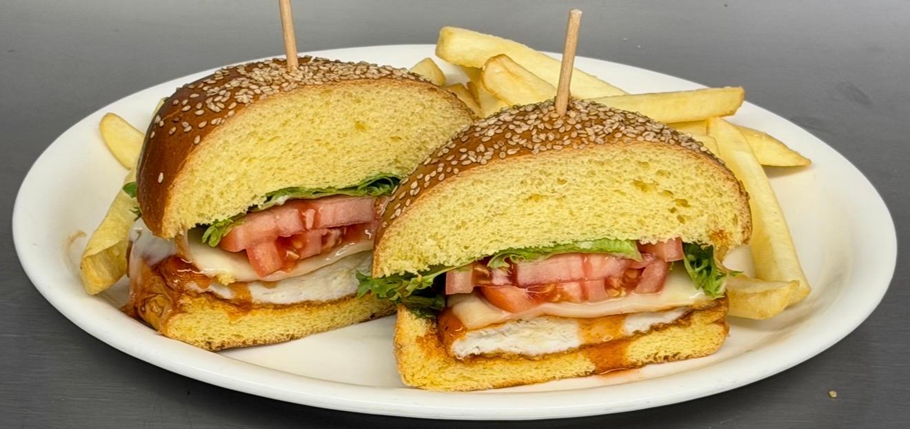 Hot Honey Crispy Chicken Sand.