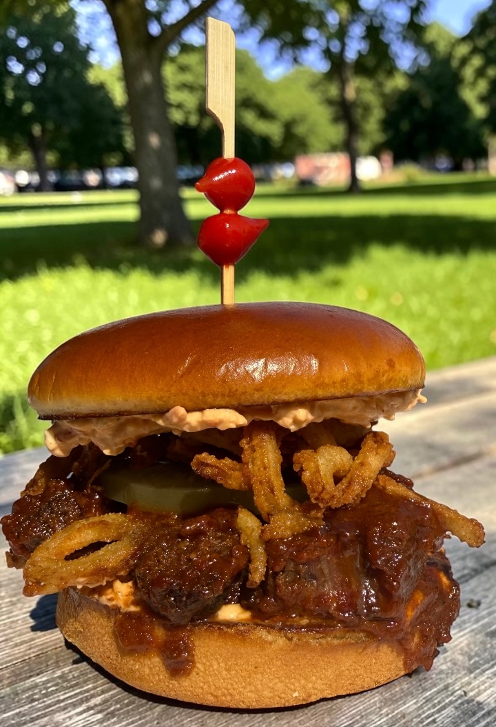 The Carolina Crown BBQ Brisket Burnt End Sandwich.
