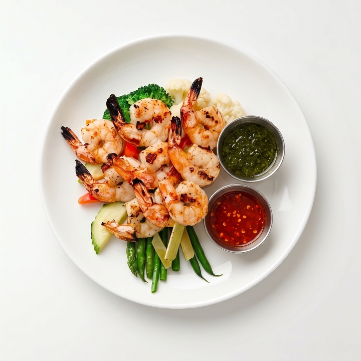 35. BBQ Grilled Shrimp (GF).