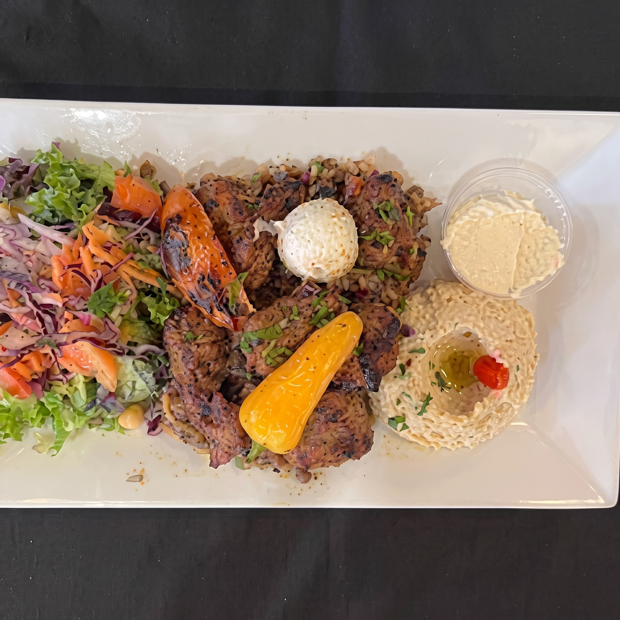 Lamb Kabob Platter.
