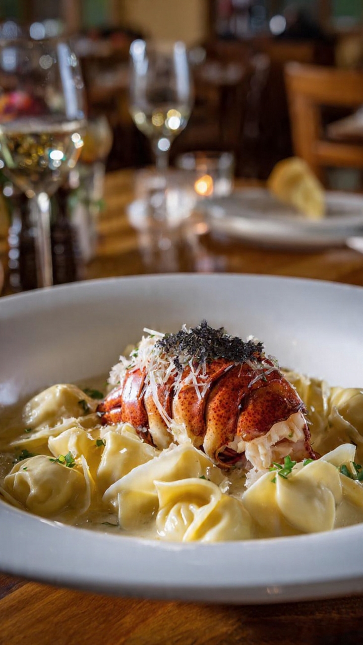 Lobster Tail Pasta with Fresh Winter Black Truffle.