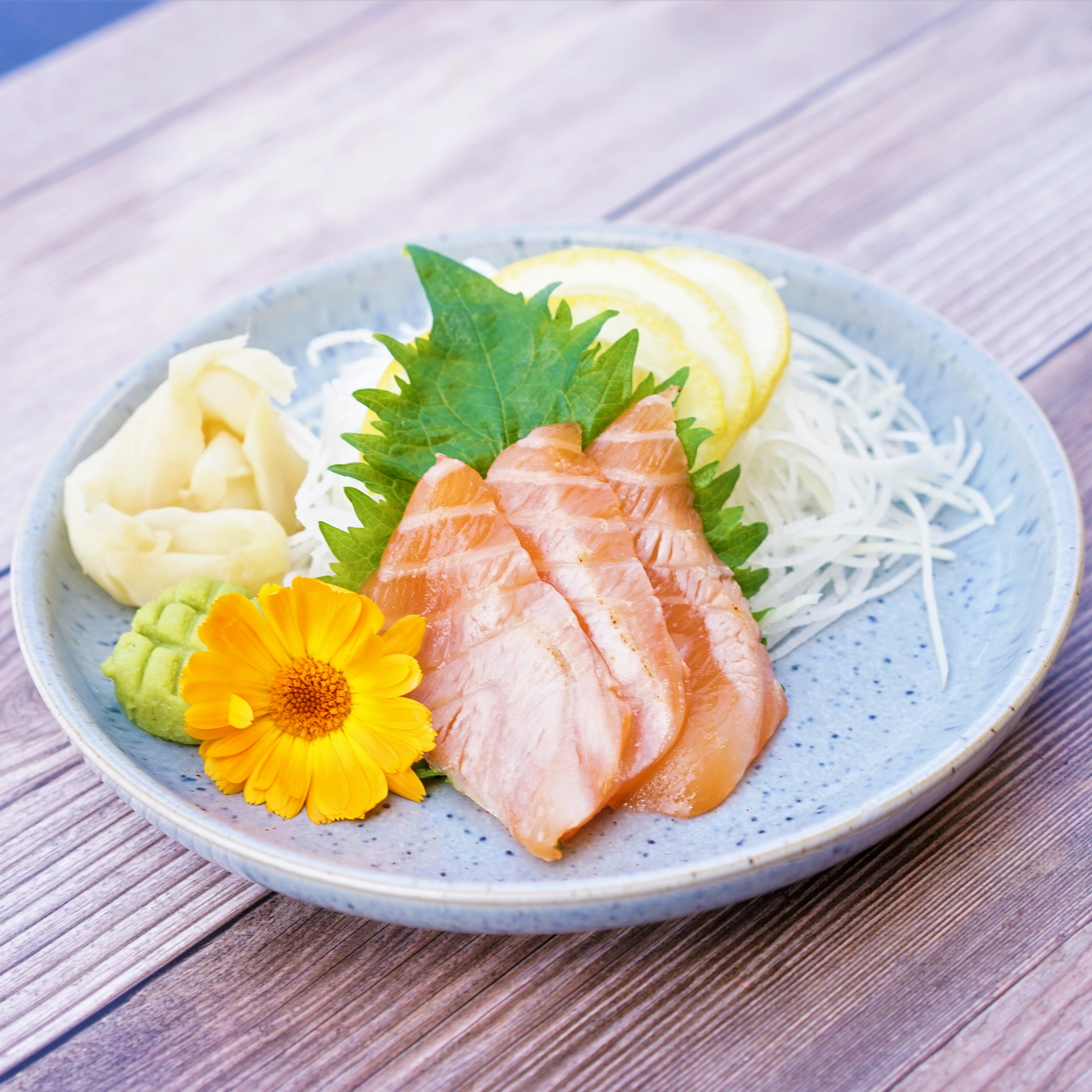 Seared Salmon Sashimi.