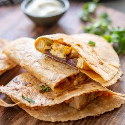 Chicken or Steak Quesadilla Rolls.