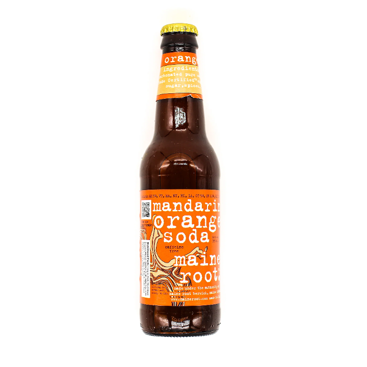 12 oz bottle MR Mandarin Orange Soda.