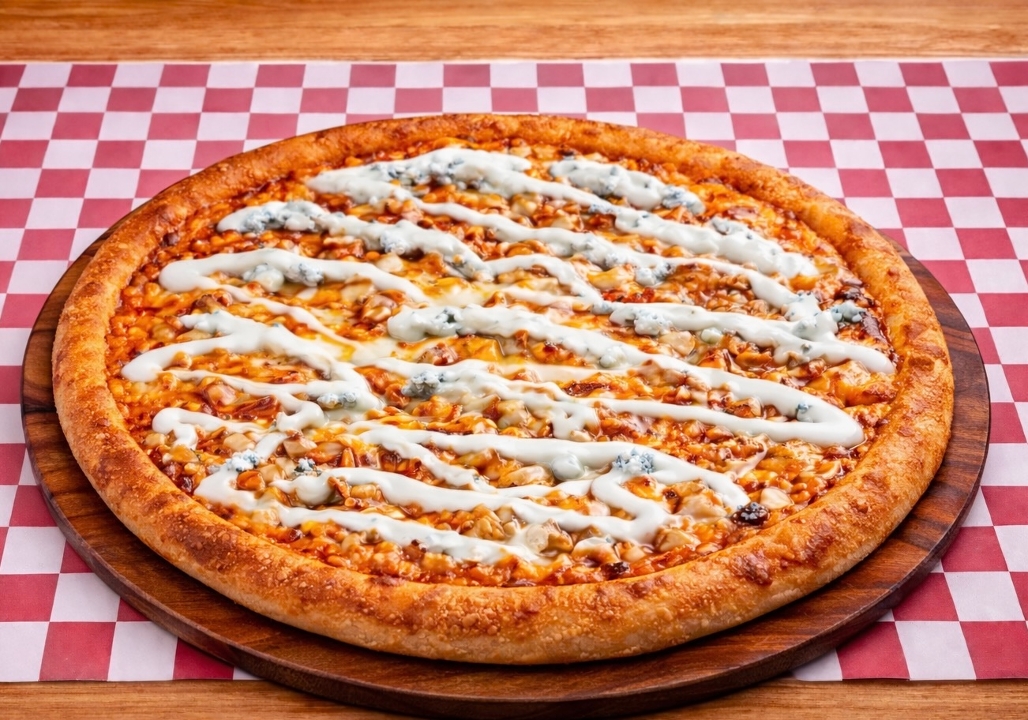 Large Buffalo Grilled Chicken Bomb Pizza 14(Greek Style).