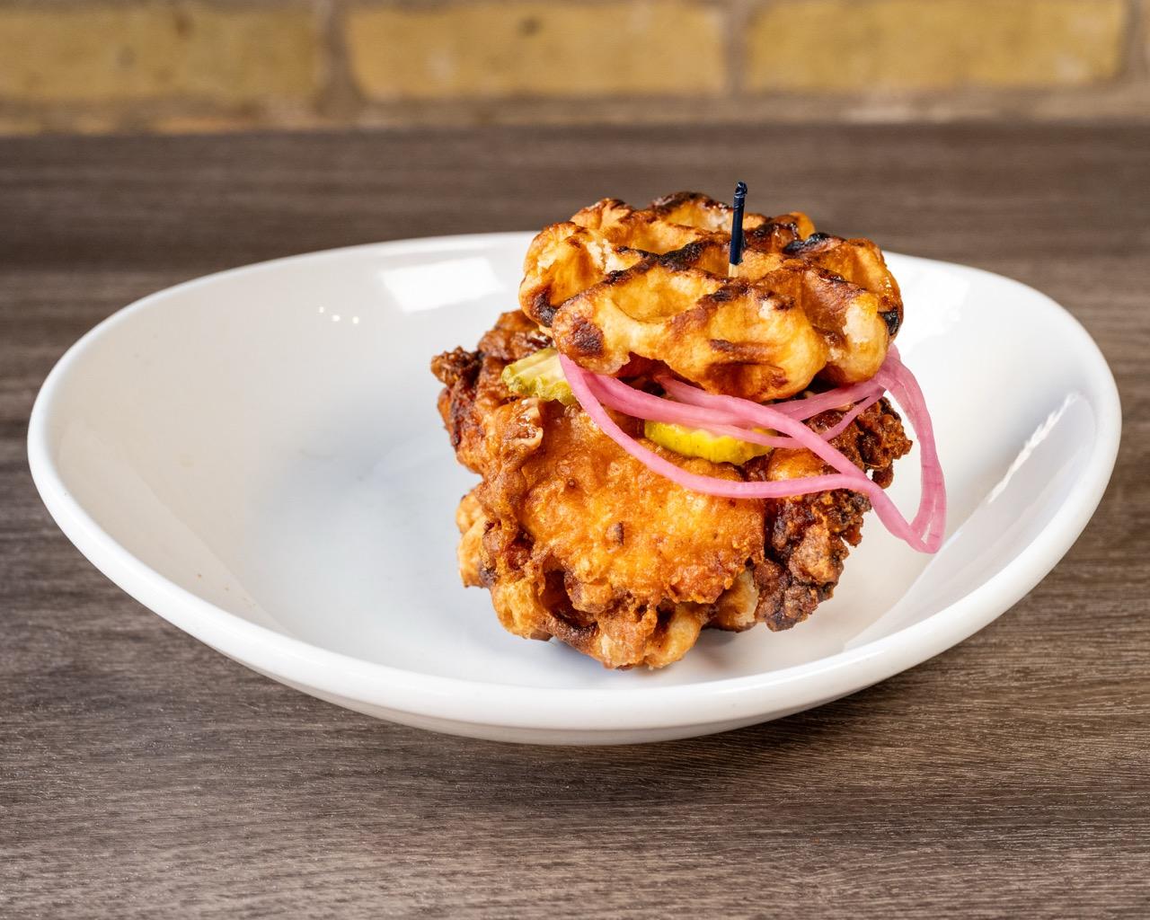 Nash Chick & Waffle Sandwich.