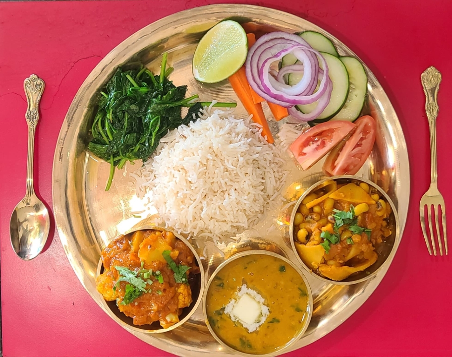 Vegetarian Thakali Thali.