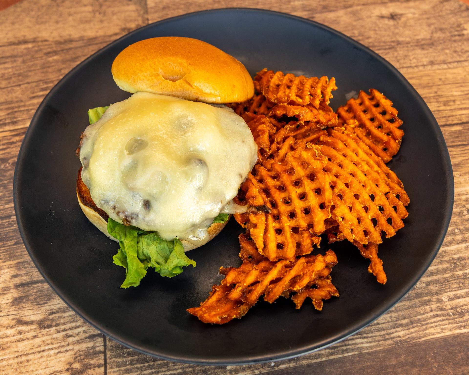 Mushroom Melt Burger.
