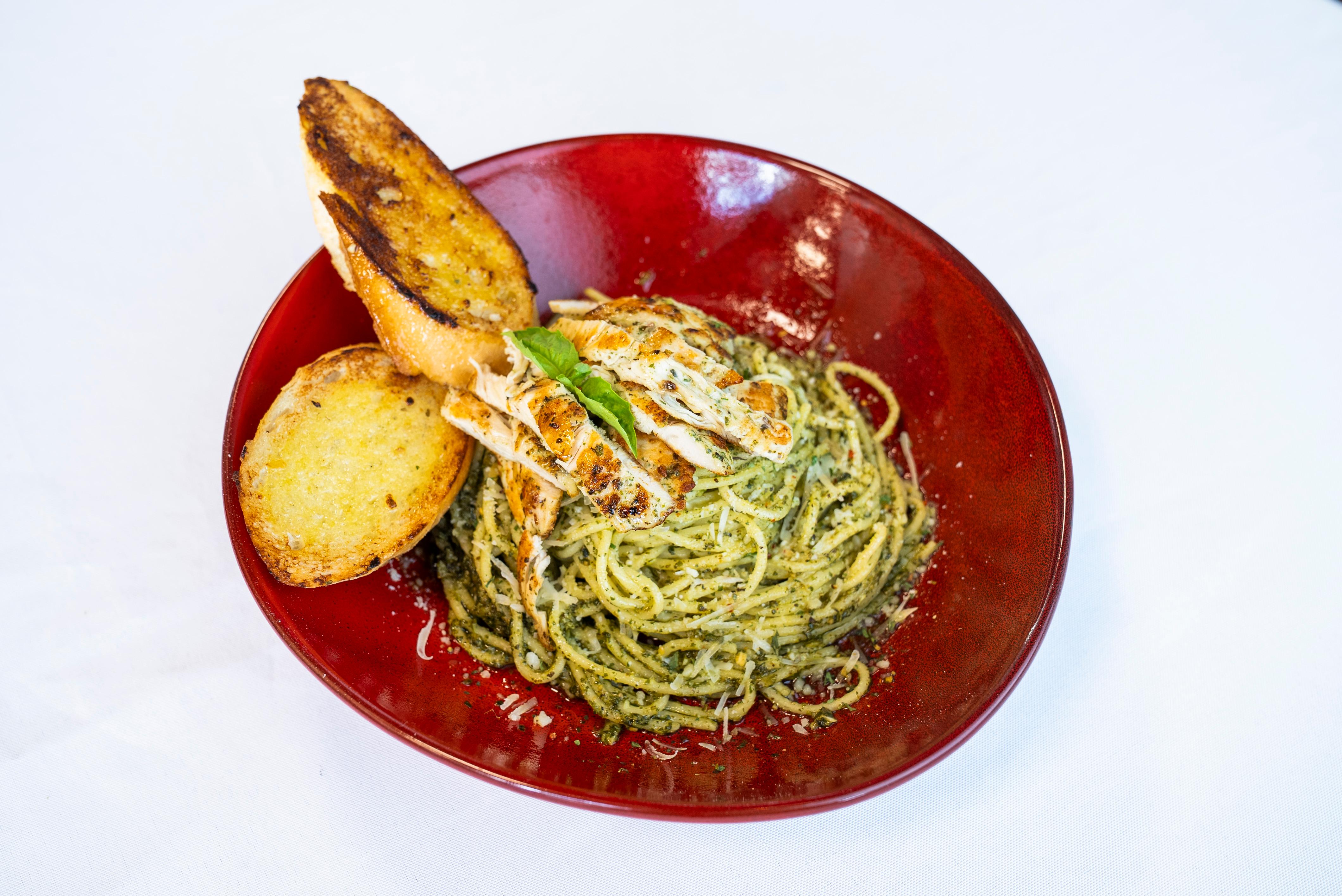 Chicken Pesto Spaghetti.