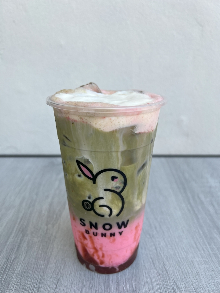 Strawberry Matcha Milk Tea.