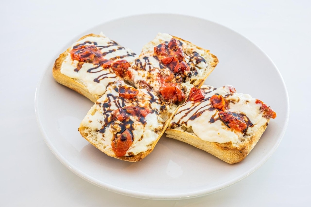 Burrata crostini.