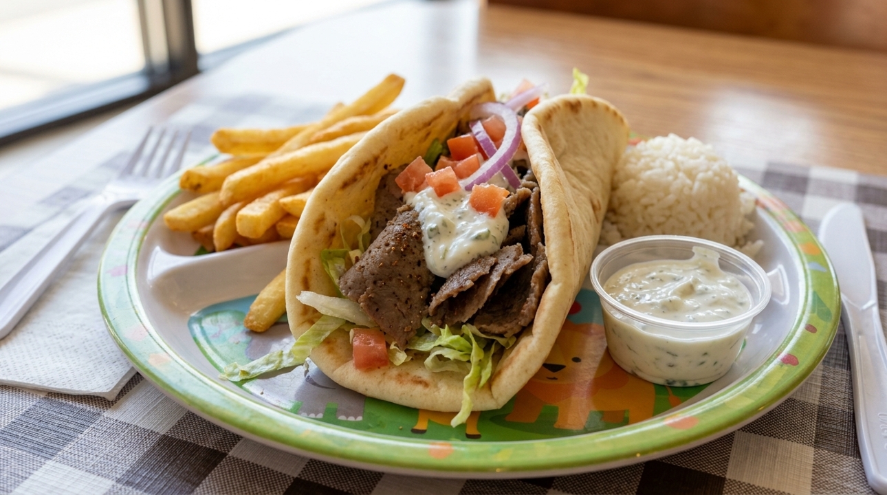 KIDS GYRO SW WITH KIDS FRIES/RICE.