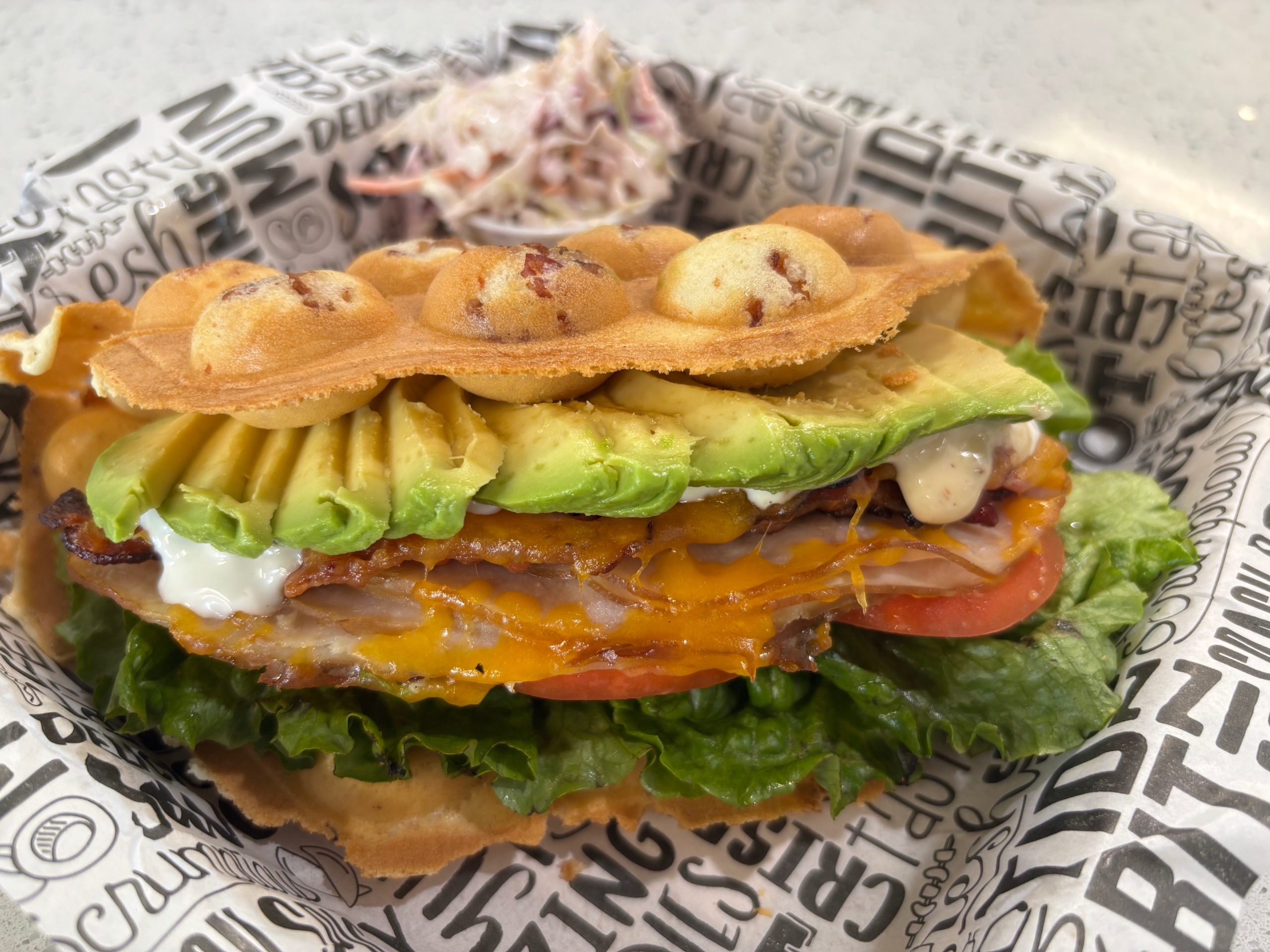 Turkey Bacon Ranch Melt Waffle.