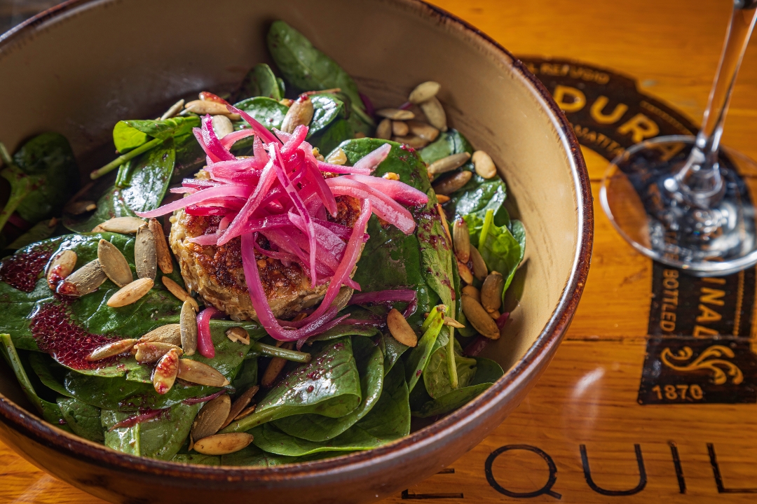 Spinach + Goat Cheese Salad.