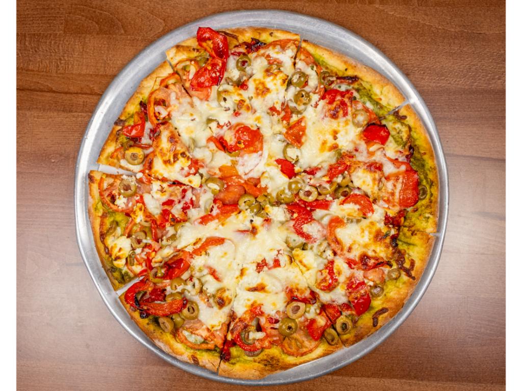 Medium Grecian Delight Pizza.