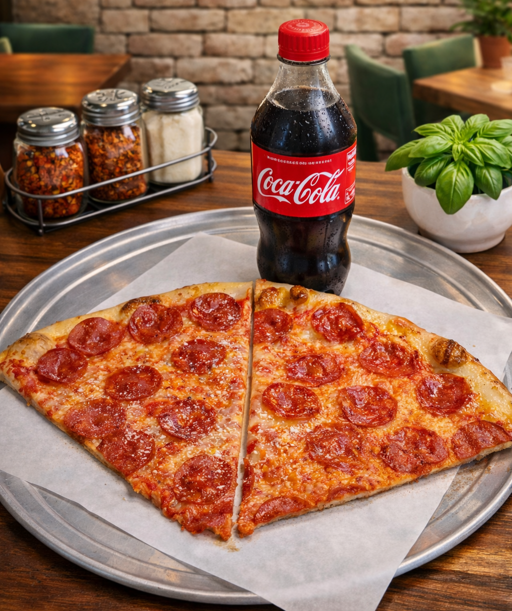 Combo 1 (2 - Cheese or Pepperoni Slices + Drink).